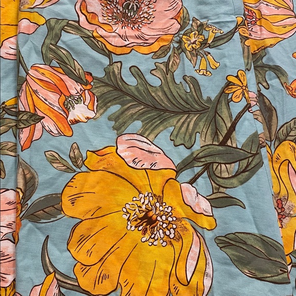 Linen Blend Floral Elasticated Waist Pull On Full Floral Skirt Size 22/24 (2024) - Picture 4 of 8